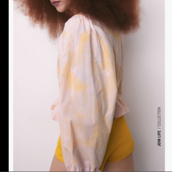 ZARA Tie Dye Crop Blouse - Picture 6 of 14